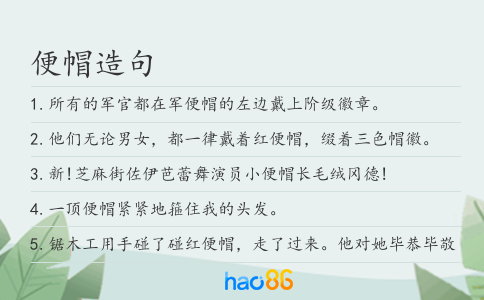 便帽造句