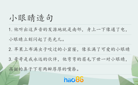 小眼睛造句