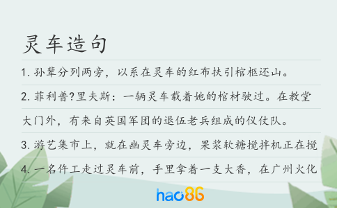 灵车造句