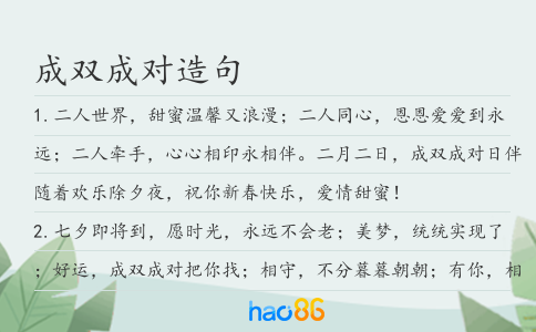 成双成对造句