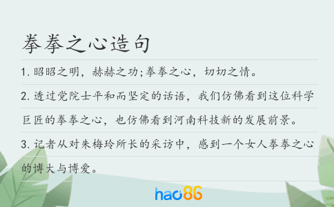 拳拳之心造句