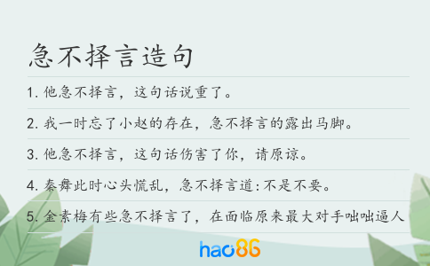 急不择言造句