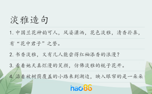 淡雅造句