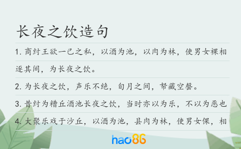 长夜之饮造句