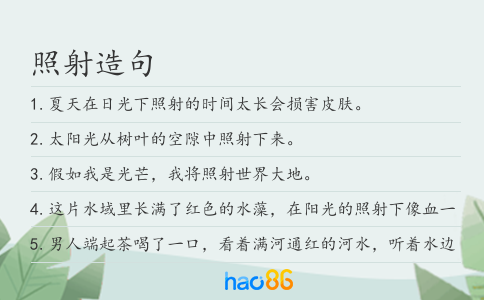 照射造句