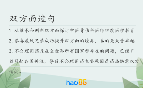 双方面造句
