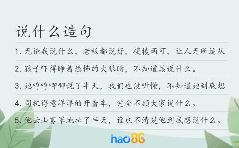 说什么造句