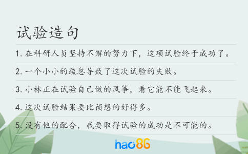 试验造句