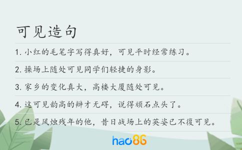 可见造句