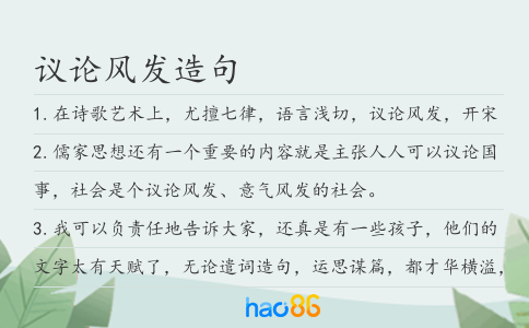 议论风发造句