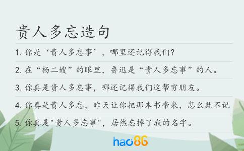 贵人多忘造句