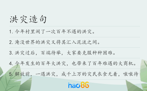 洪灾造句