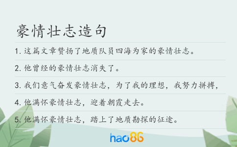 豪情壮志造句