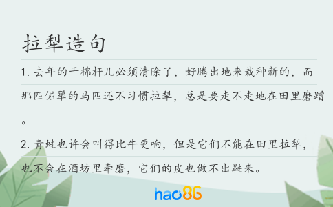 拉犁造句