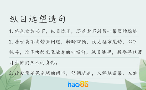 纵目远望造句