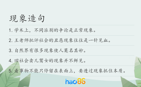 现象造句