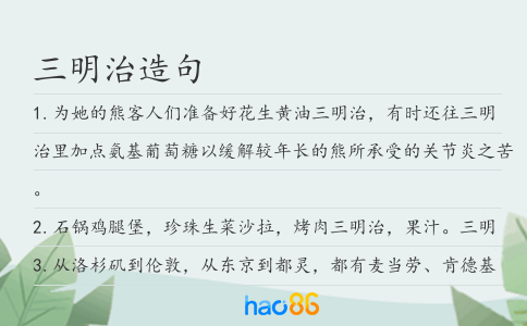 三明治造句