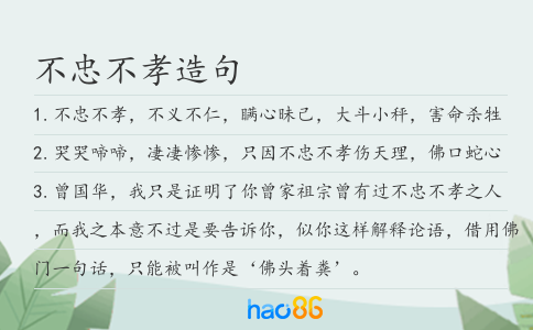不忠不孝造句