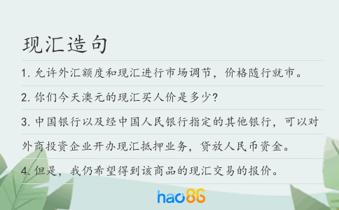 现汇造句