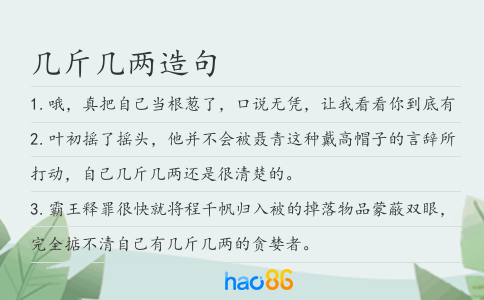 几斤几两造句