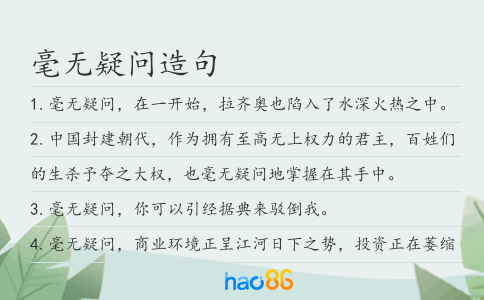 毫无疑问造句