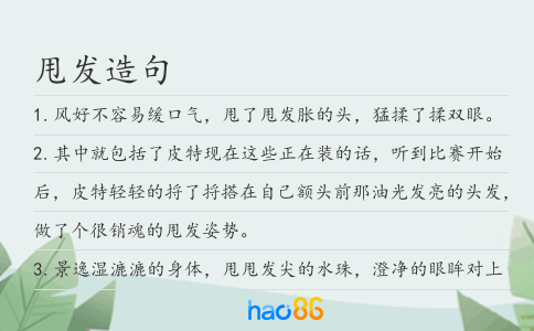 甩发造句