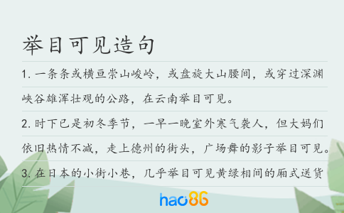举目可见造句