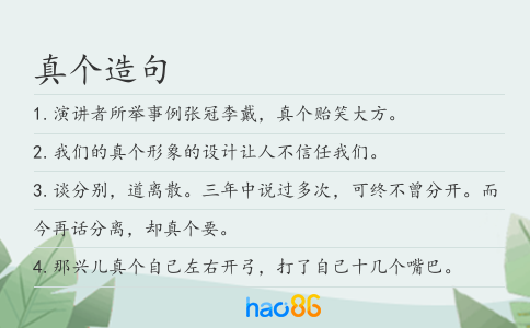 真个造句