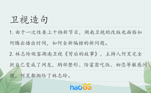 卫视造句