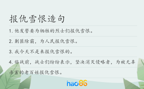 报仇雪恨造句