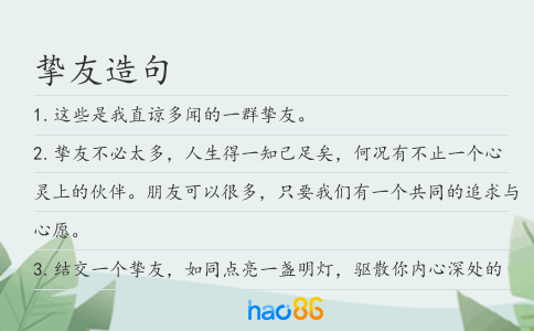 挚友造句