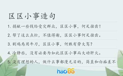 区区小事造句