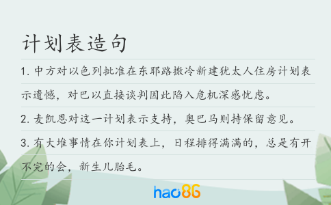 计划表造句