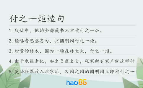 付之一炬造句