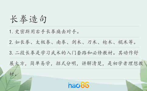 长拳造句