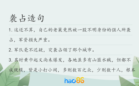 袭占造句