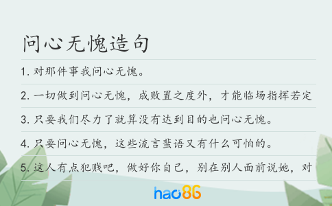 问心无愧造句