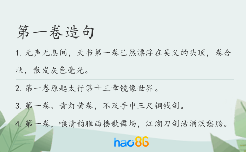 第一卷造句