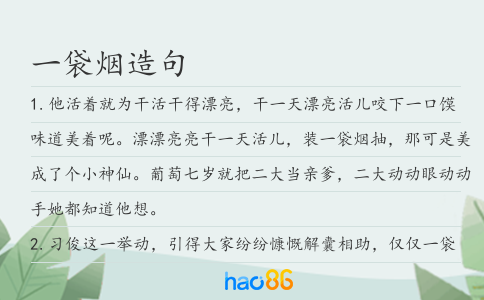一袋烟造句