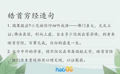 皓首穷经造句