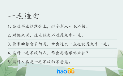 一毛造句