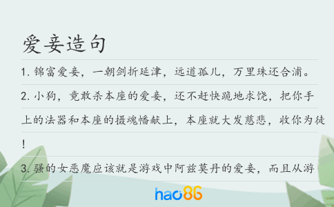 爱妾造句