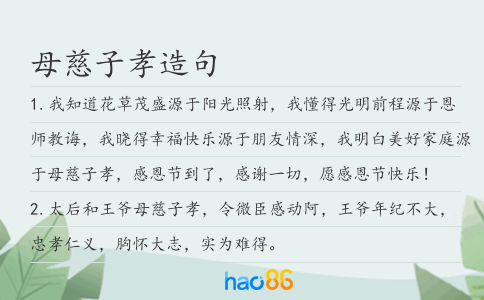 母慈子孝造句