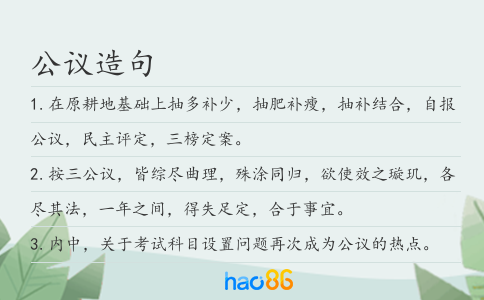 公议造句