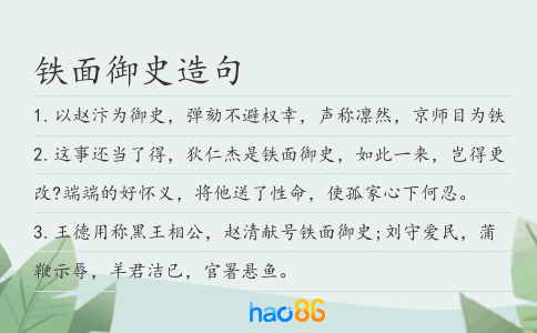 铁面御史造句
