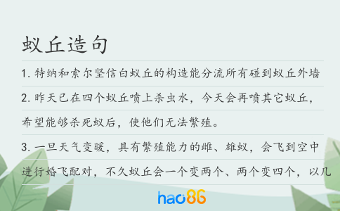 蚁丘造句