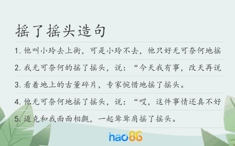 摇了摇头造句