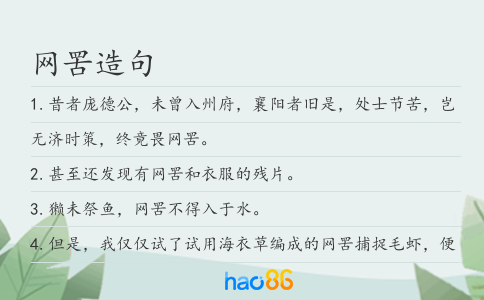 网罟造句