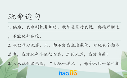 玩命造句