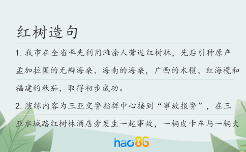红树造句